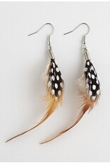Natural Feather Earrings (Red) - MFE6