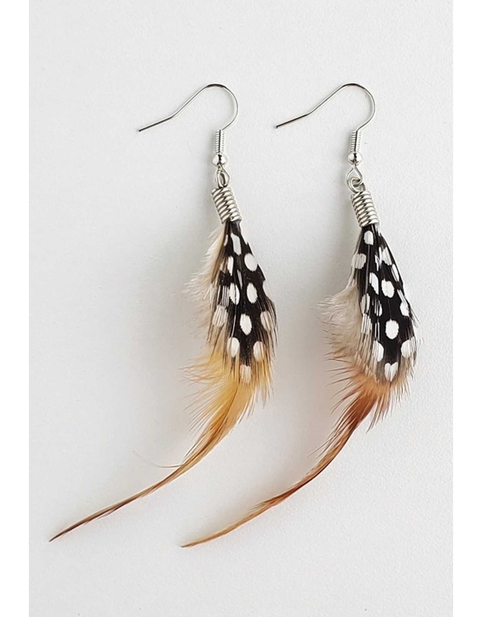 Natural Feather Earrings (Red) - MFE6