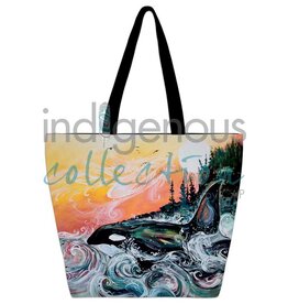Killer Whale Sunset by Carla Joseph Tote Bag