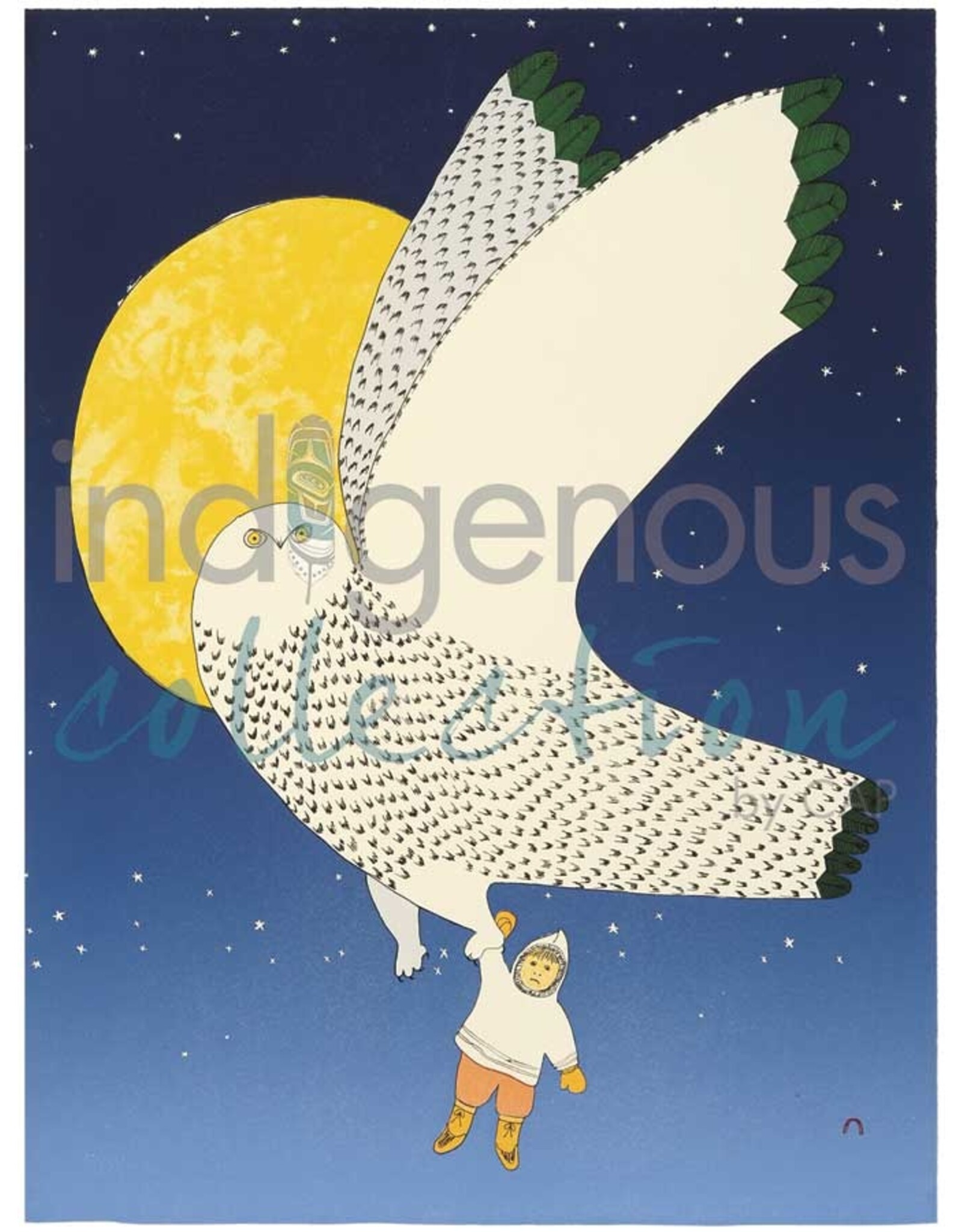 The Owl and The Boy by Ningiukulu Teevee Matted