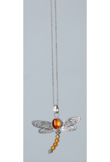 Chis Cook Pendant- Dragonfly with Amber - CCPD04