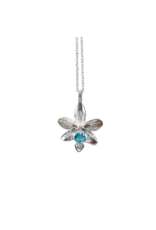 Orchidée du Monde (Équestris) Large Pendentif Topaze Bleu - OÉP2T