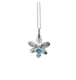 W. Orchid (Équestris) - Large Blue Topaz Pendant