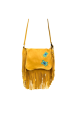 Saddle Bag with Fringe and Turtle Embroidery