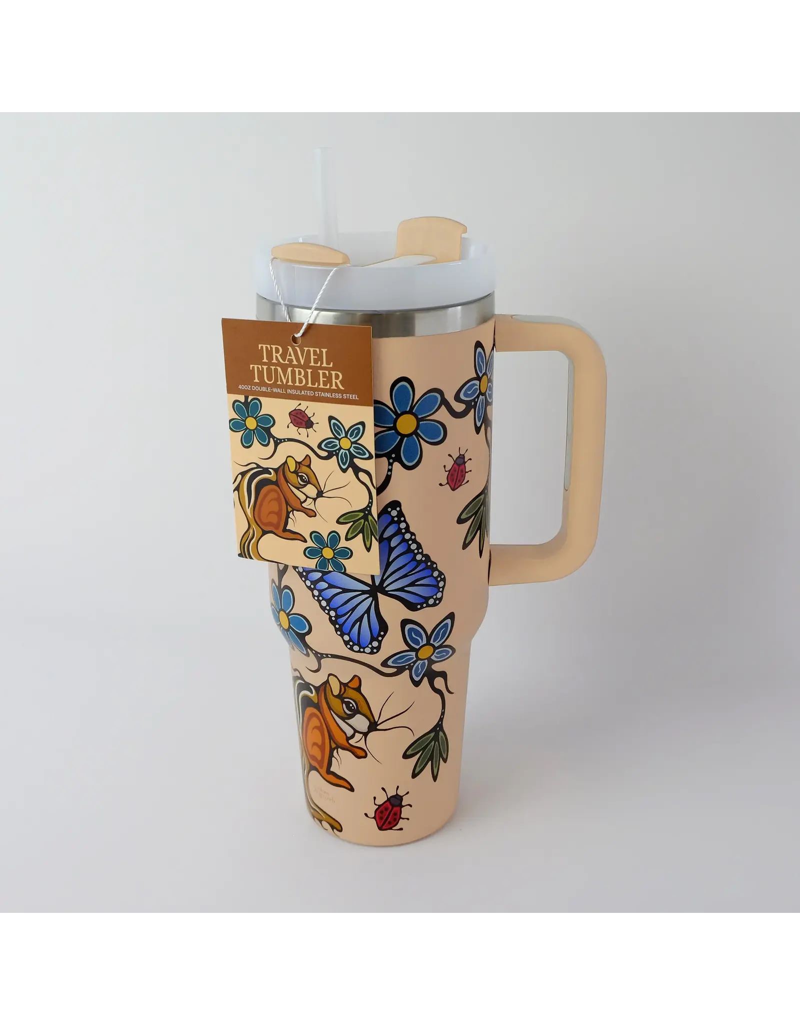 Travel Tumbler with Straw "Little Critters" by Storm Angeconeb (TRTU3)