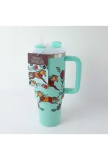 Travel Tumbler with Straw "Horses" by Storm Angeconeb (TRTU2)