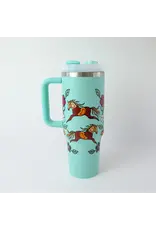 Travel Tumbler with Straw "Horses" by Storm Angeconeb (TRTU2)
