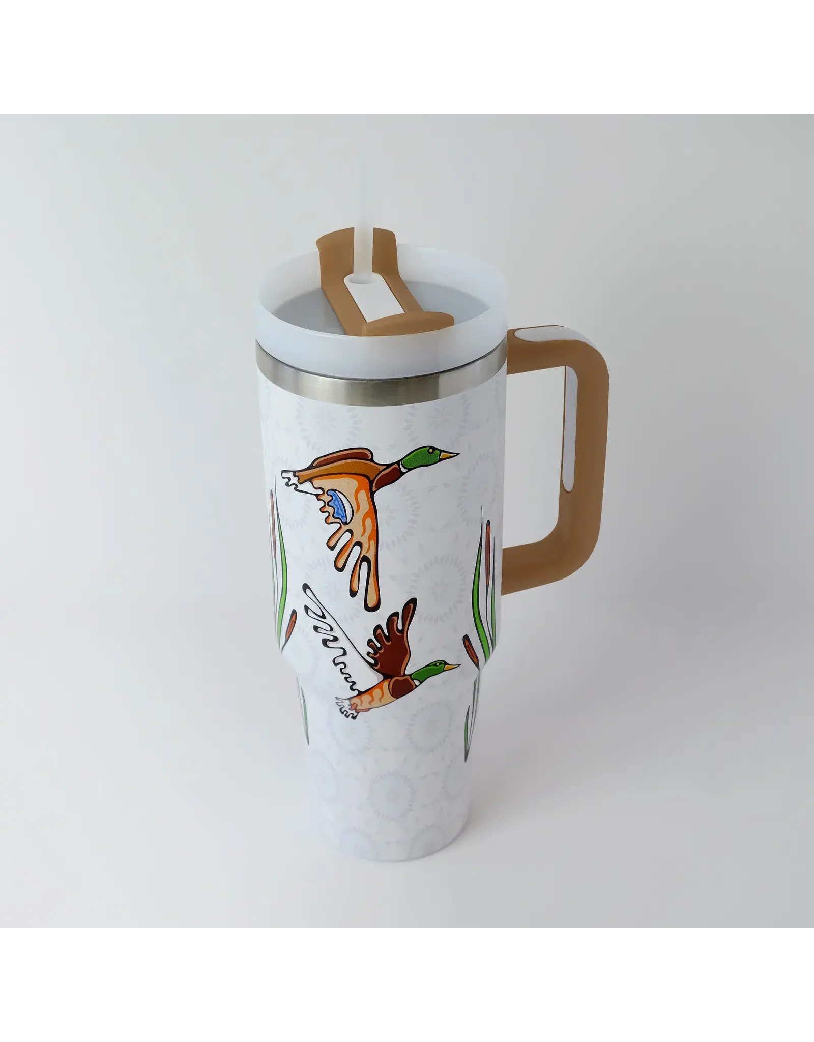 Travel Tumbler with Straw "Mallards" by Storm Angeconeb (TRTU4)
