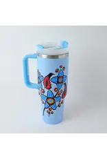 Travel Tumbler with Straw "Woodlandesque Florals" by Ryan Woodruff (TRTU6)