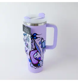 Travel Tumbler with Straw "Grand River Evening" by Cody James Houle
