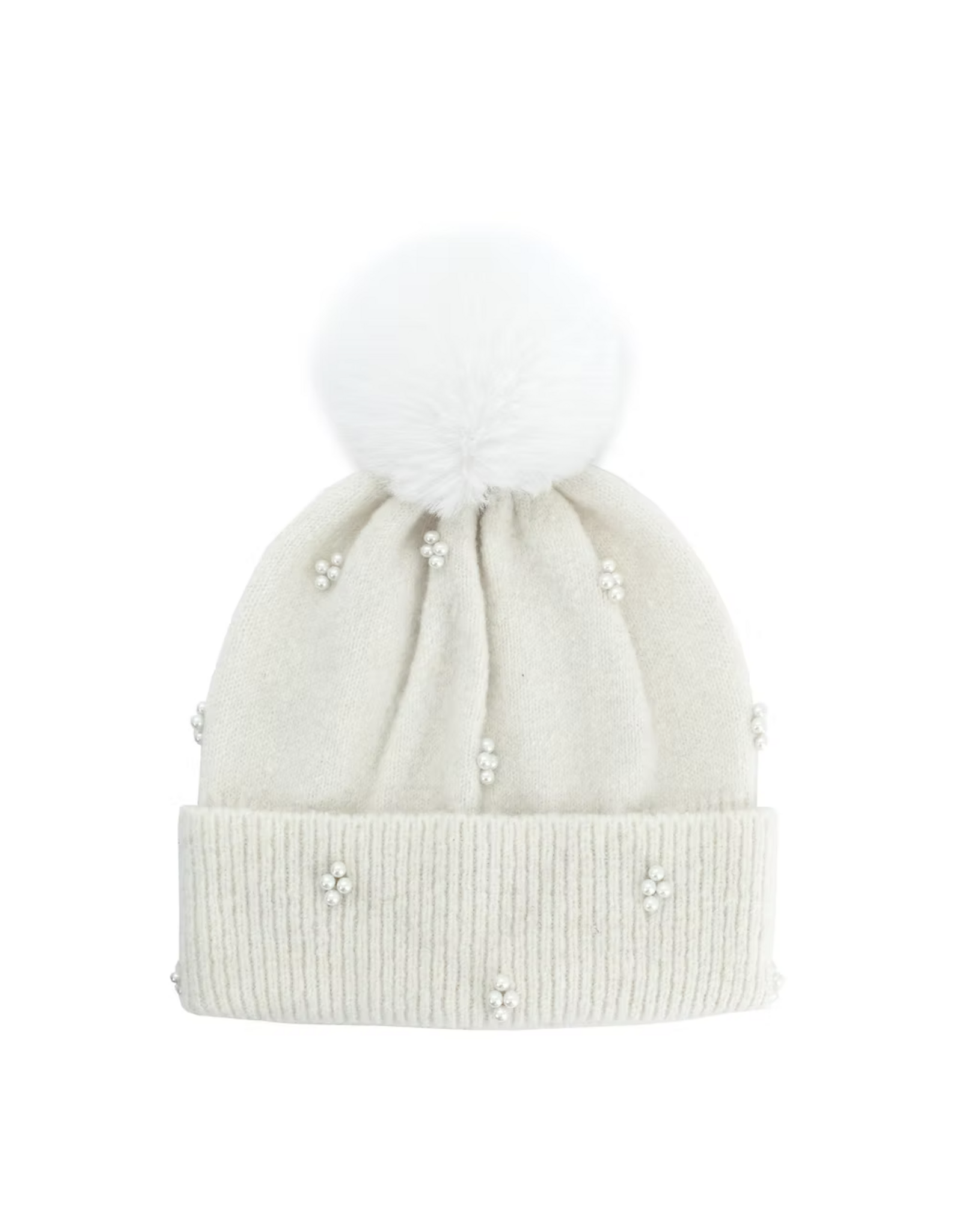 Tuque avec Fausse Fourrure et Perle Ivoire - HTCY07