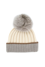 For Fur Sparkly Trim Hat Taupe - HTA115