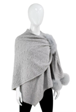 Wool Wrap Cable with Fox Fur Grey - WRIM89