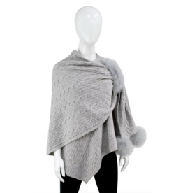 Cape en Laine Cable et Renard - Gris