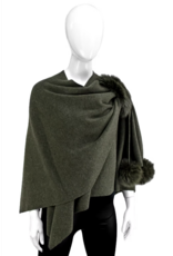 Wool Wrap with Fur