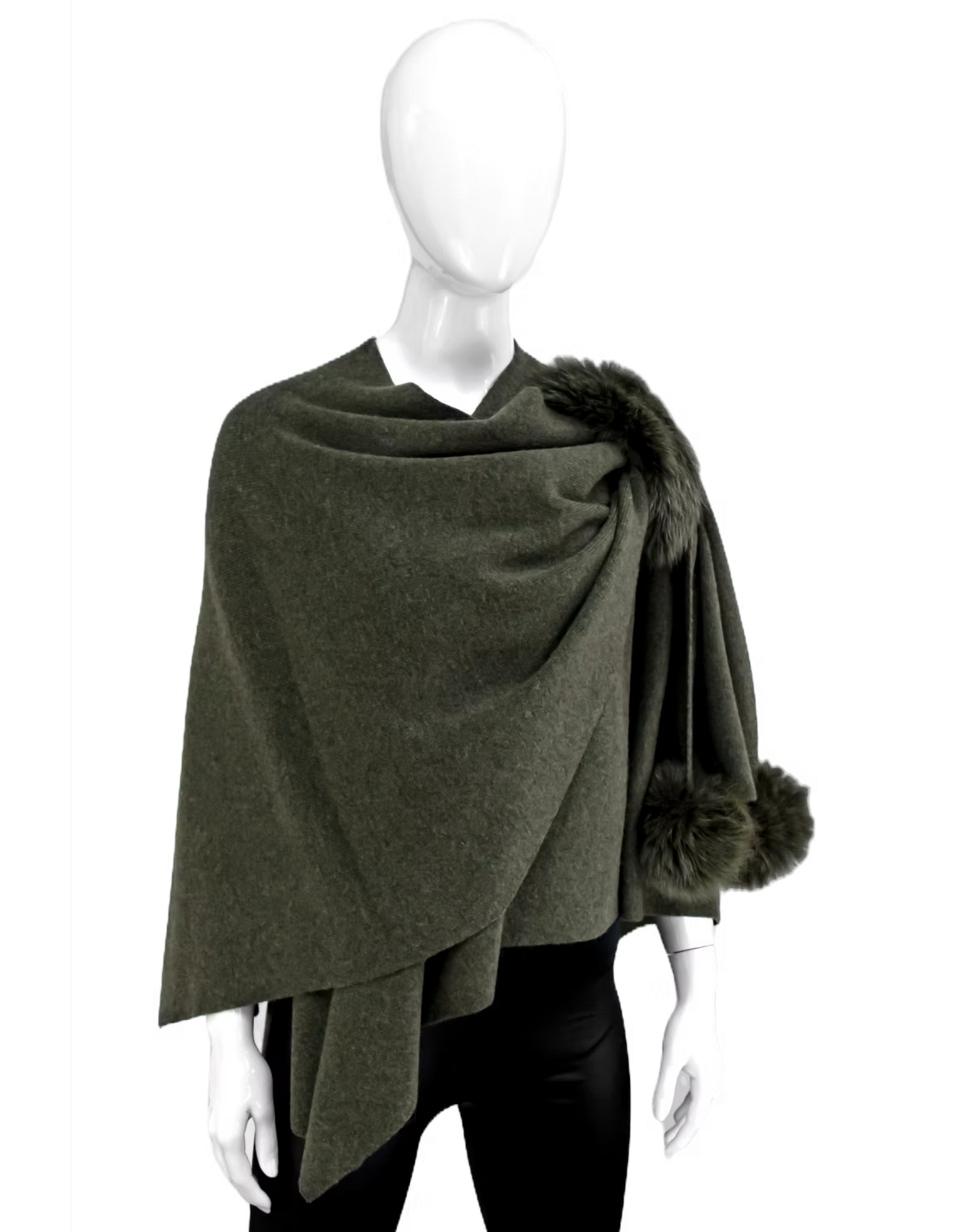 Cape en Laine et Fourrure