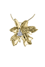 Yellow Gold Maple Leaf Pendant - P3491YW