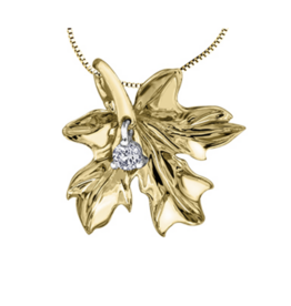 Yellow Gold Maple Leaf Pendant