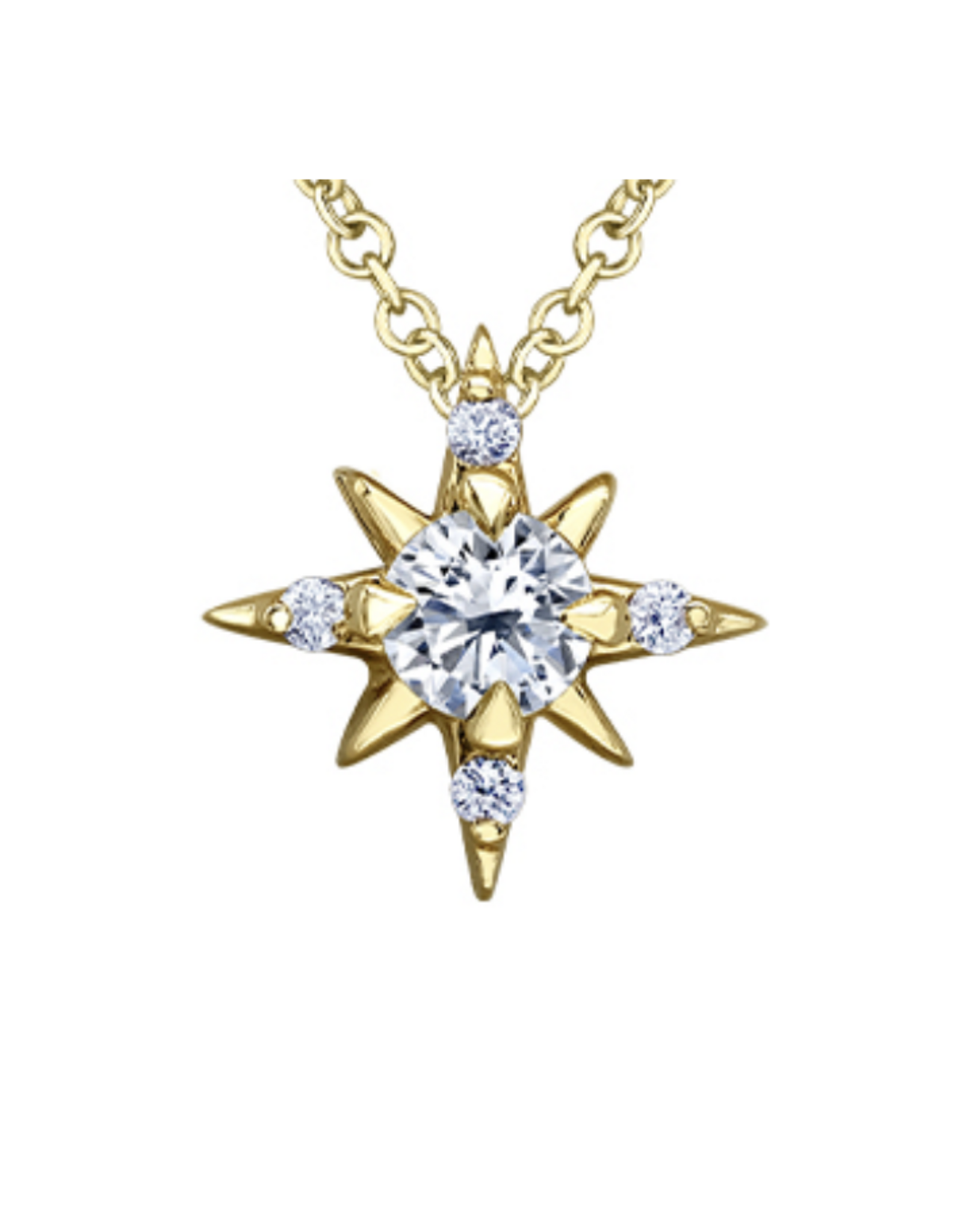 Yellow Gold Star Pendant - P4627