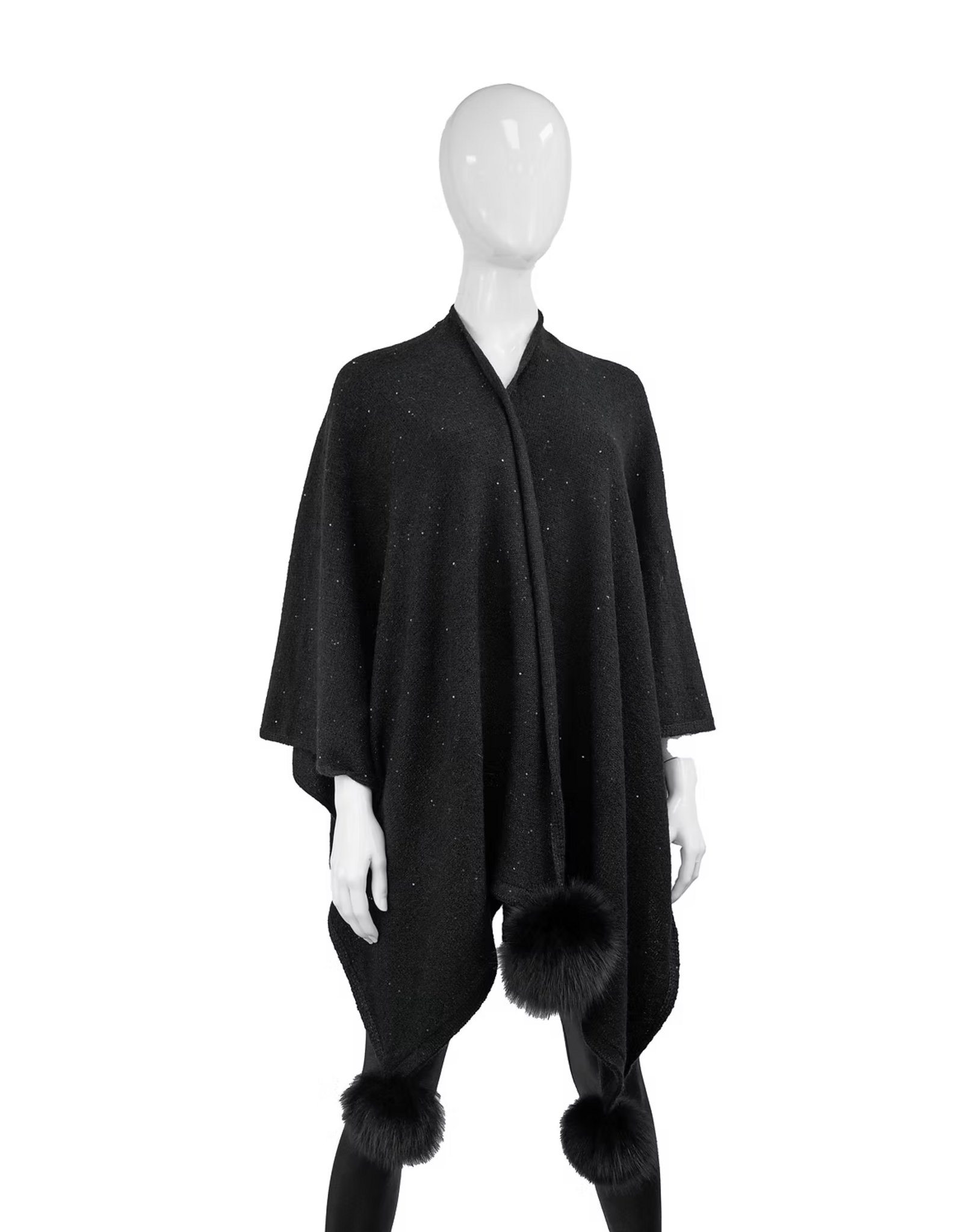 Cape Brillante avec Pompon Renard Noir - WRCY06
