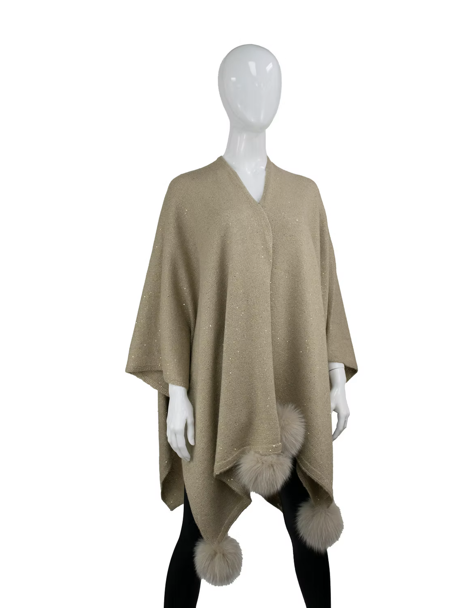 Cape Brillante avec Pompon Renard Or - WRCY06