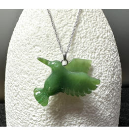 Collier colibri en Jade