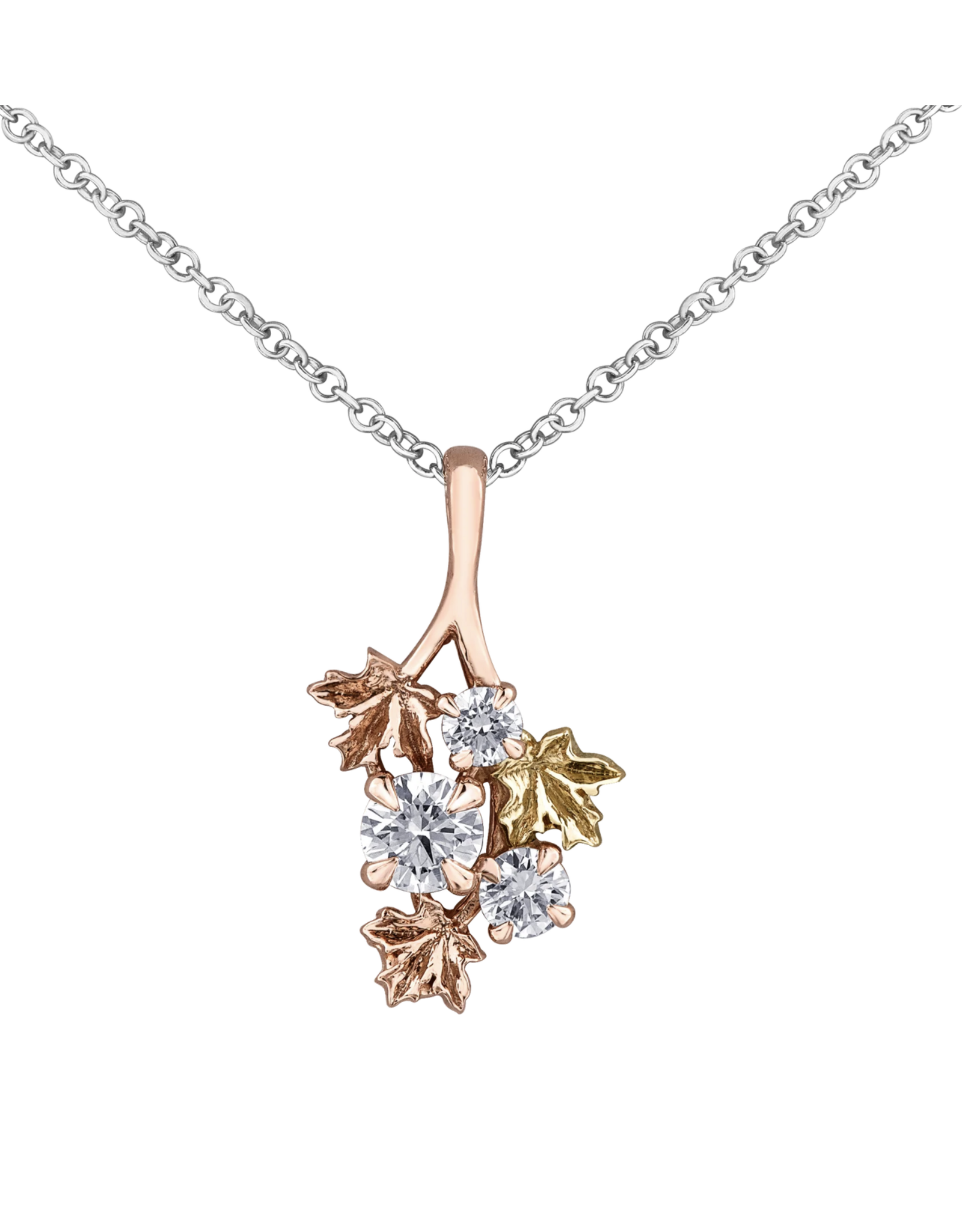 3 Tone Maple Leaf Pendant - P4269TR