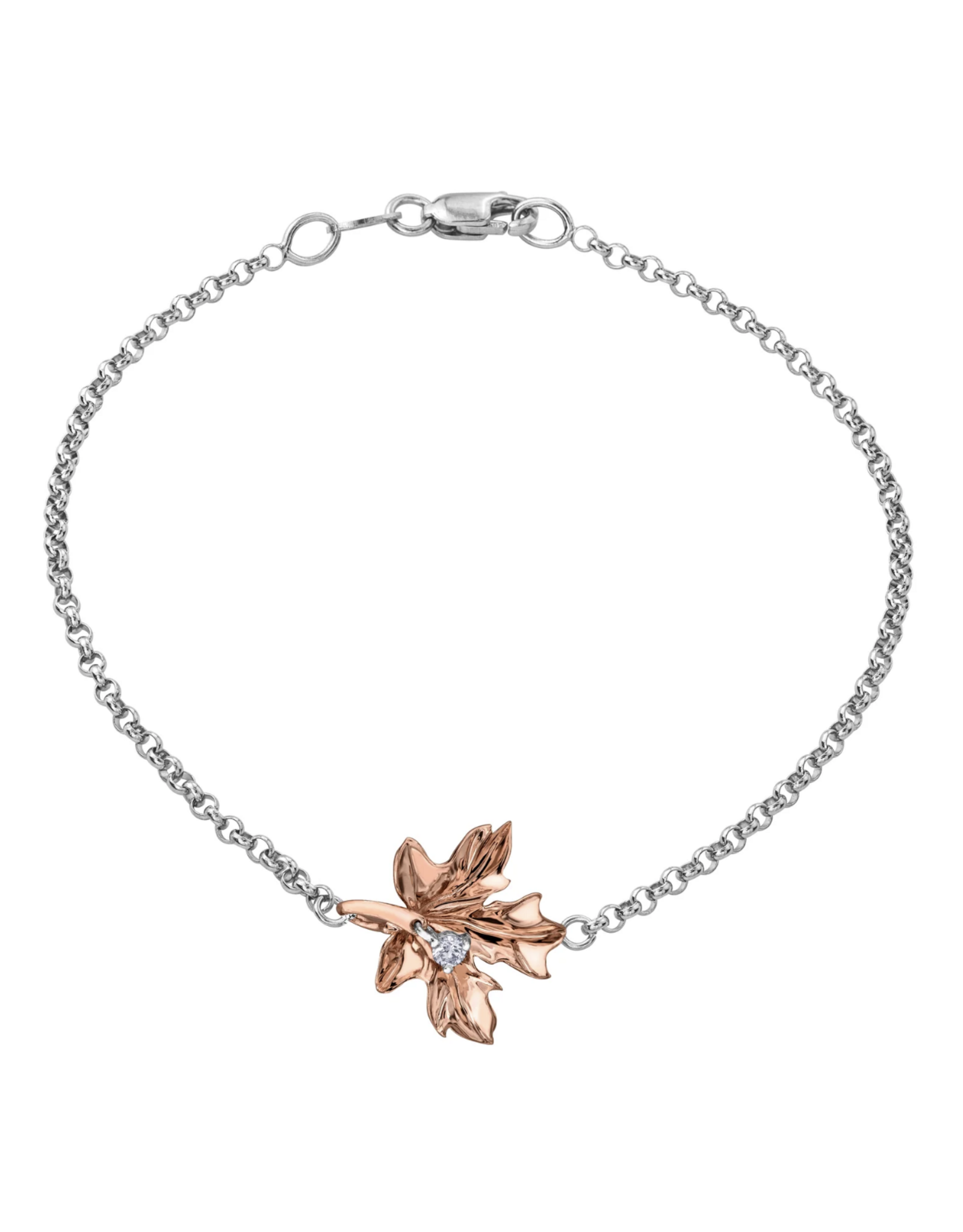 White Gold Maple Leaf Bracelet - BR953W