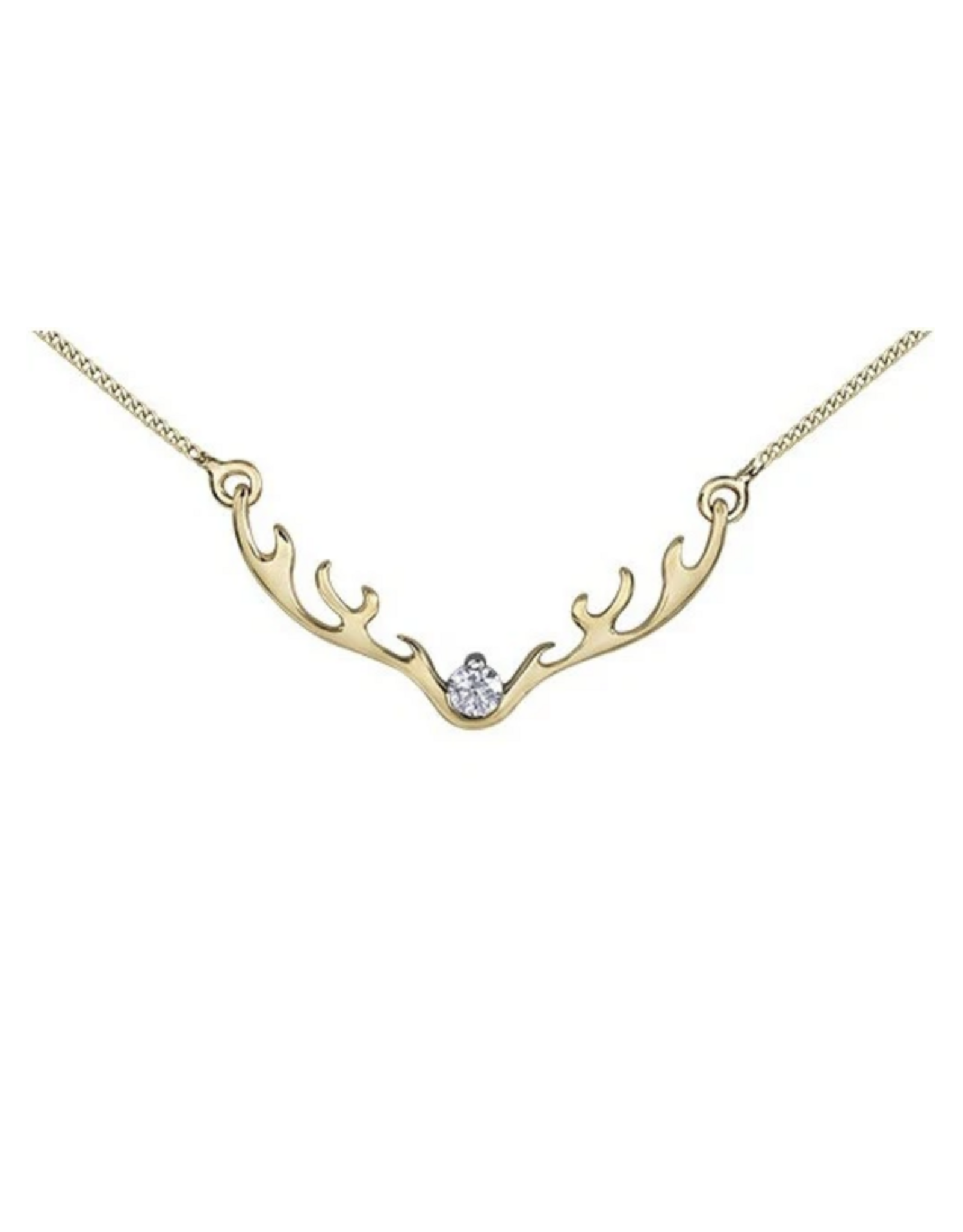 Yellow Gold Antler Pendant - N249