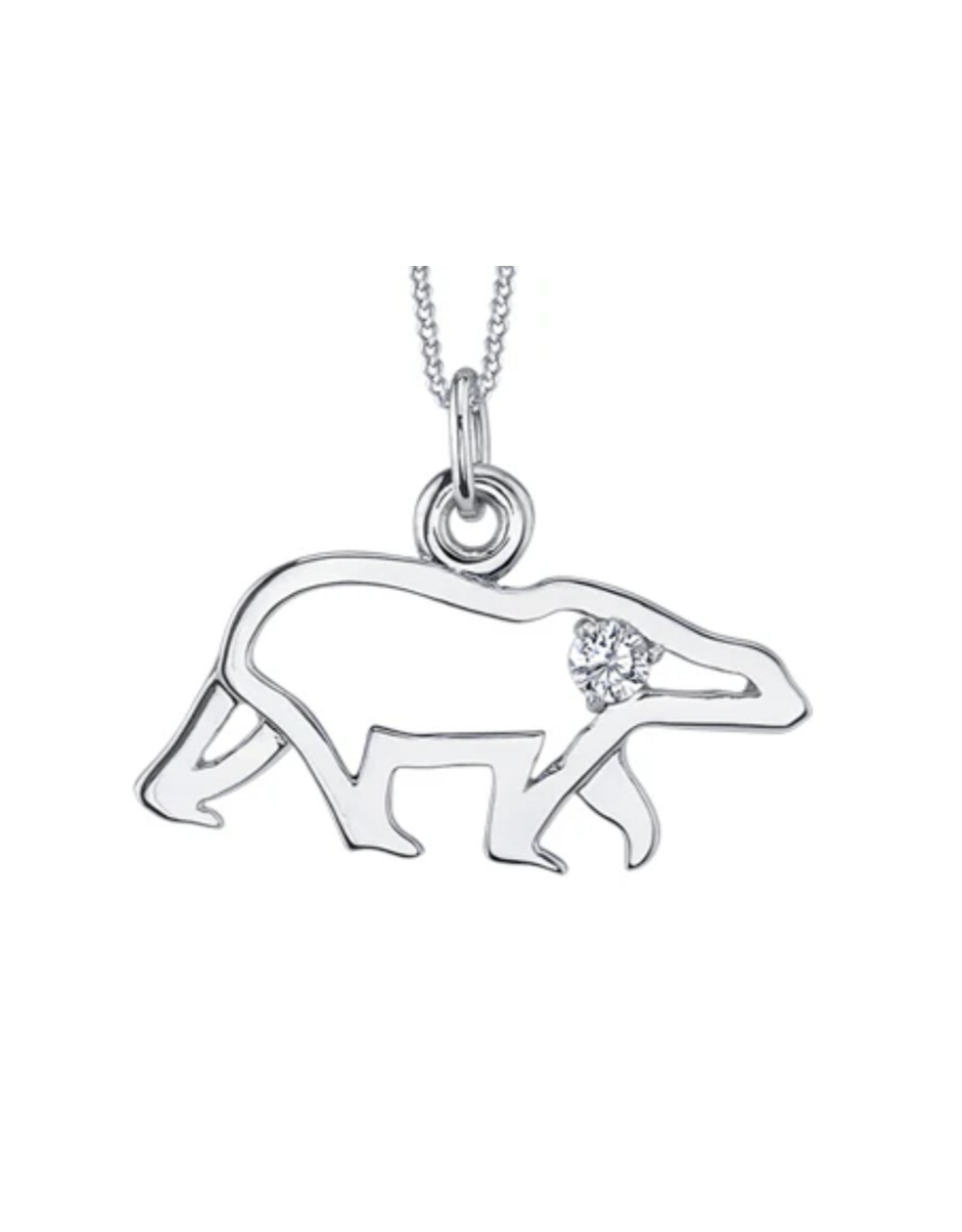 Pendentif Ours Polaire or Blanc - PP2676WC