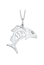 Pendentif Saumon Or Blanc - P2079WC