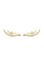 Boucles d'Oreilles Bois de Caribou Or Jaune - E4106