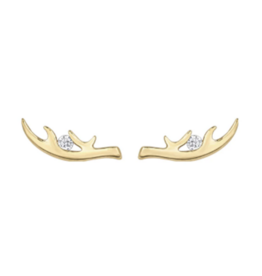 Boucles d'Oreilles Bois de Caribou Or Jaune