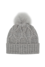 Tuque en Laine avec Fourrure de Renard Argent - HTIM10