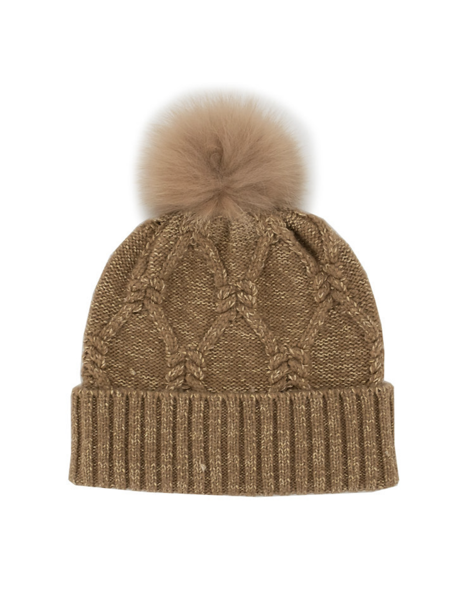Wool Hat with Gold Fox Fur  - HTIM10