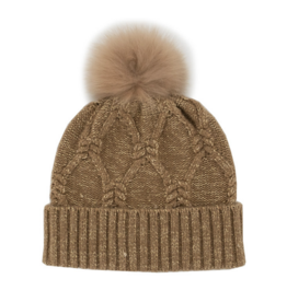 Wool Hat with Gold Fox Fur