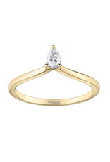 Yellow Gold Pear Ring - 10147