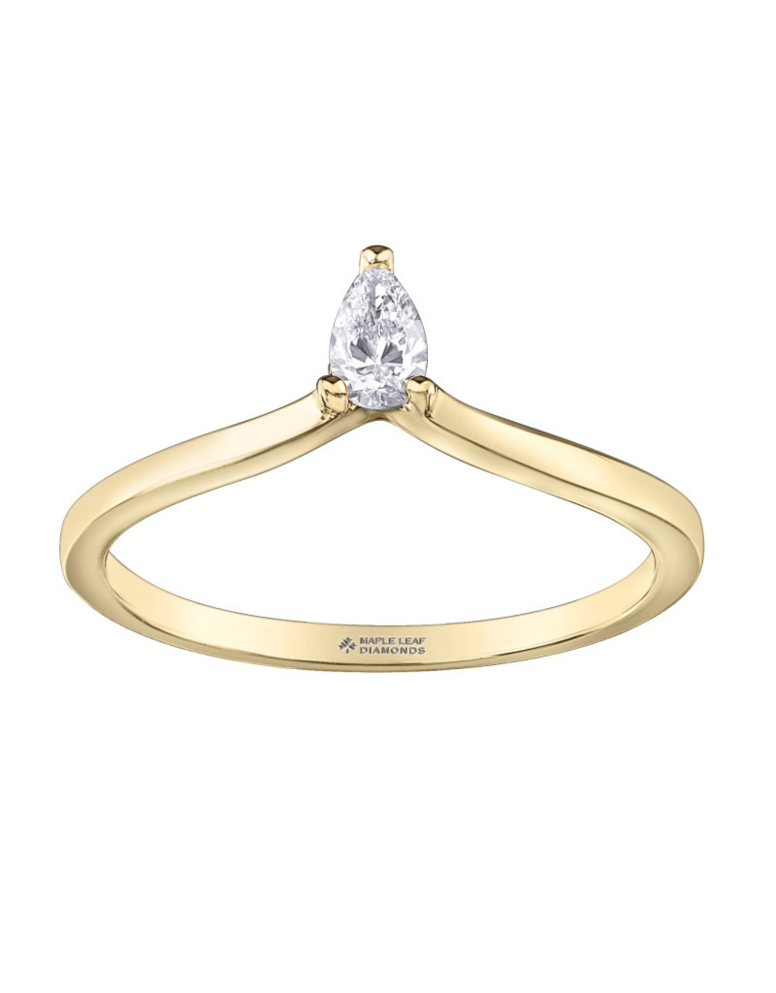 Yellow Gold Pear Ring - 10147