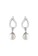 Boucles d'Oreilles Perle Or Blanc - E4378WC