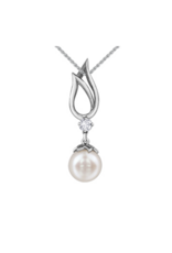 White Gold Pearl Pendant - P4378WC