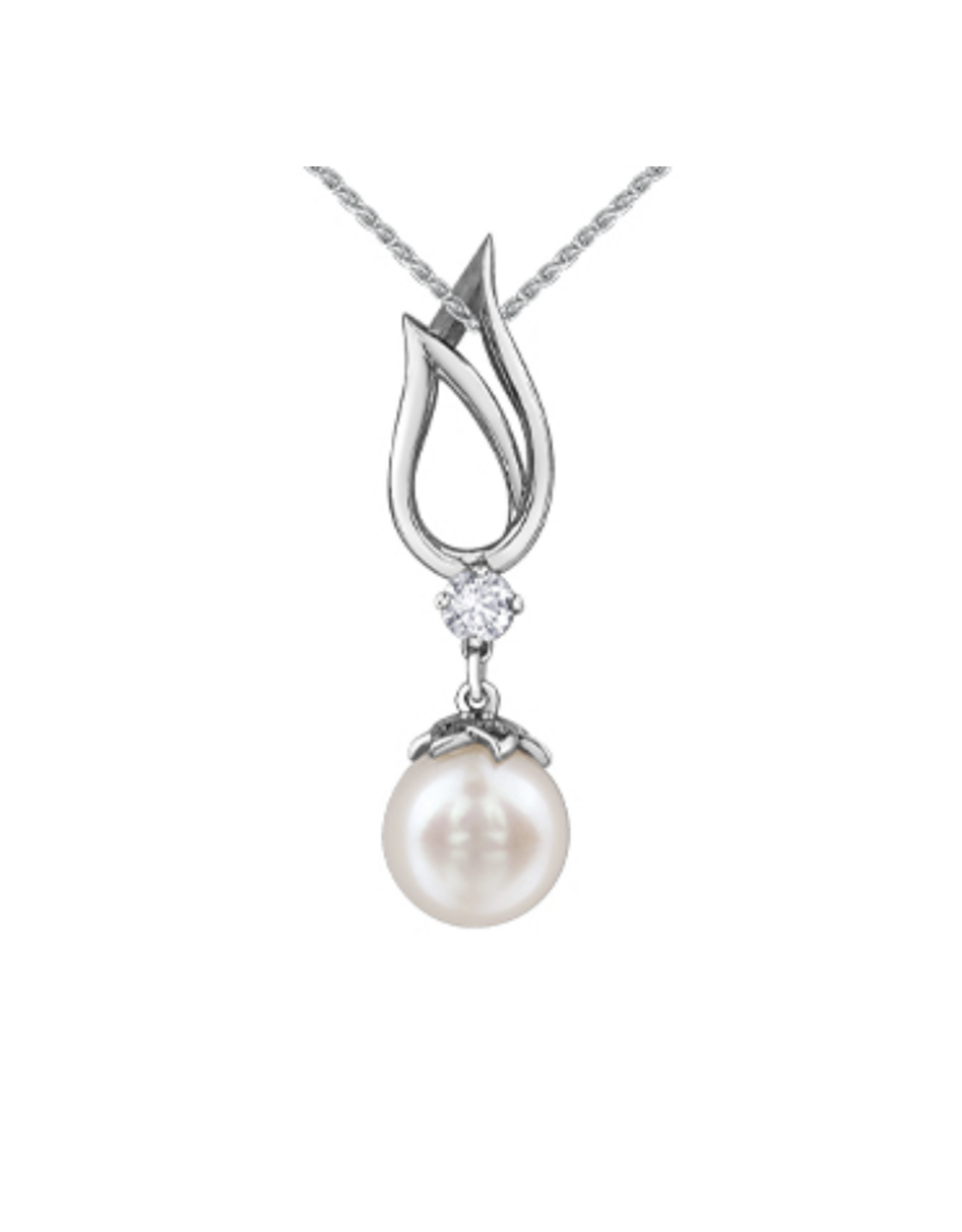 White Gold Pearl Pendant - P4378WC