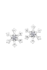 Boucles d'Oreilles Flocons Or Blanc - E3591W