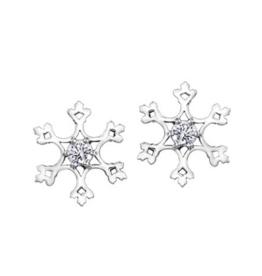 White Gold Snowflake Earrings