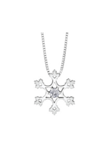 Pendentif Flocon Or Blanc - P3591W