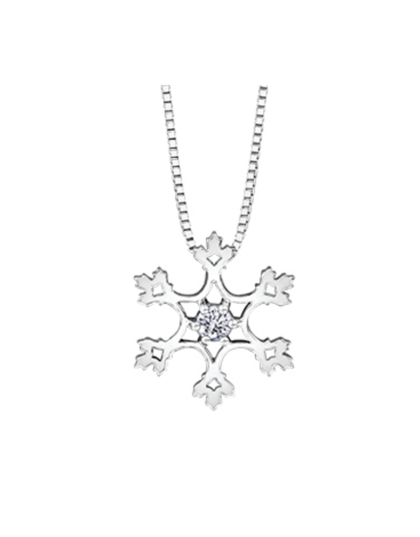 Pendentif Flocon Or Blanc - P3591W