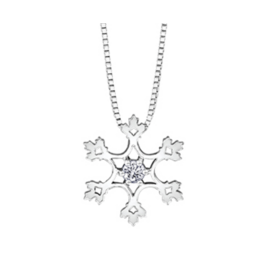 Pendentif Flocon Or Blanc