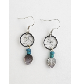 Dreamcatcher Shell Leaf Earrings