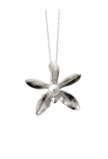 Large White Pearl Pendant - Bastianii  Orchid (OBP2B)