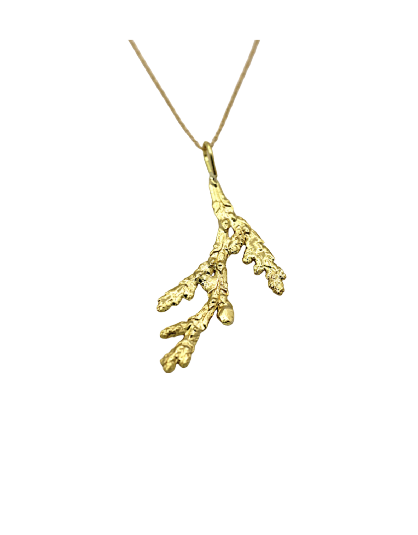 Large Gold Cedar Pendant - HCP3-10
