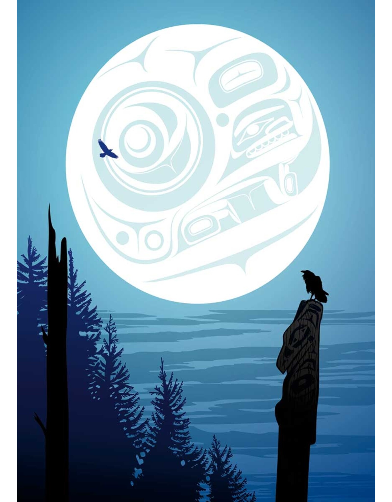 Full Moon Raven par Mark Preston Passe-Partout